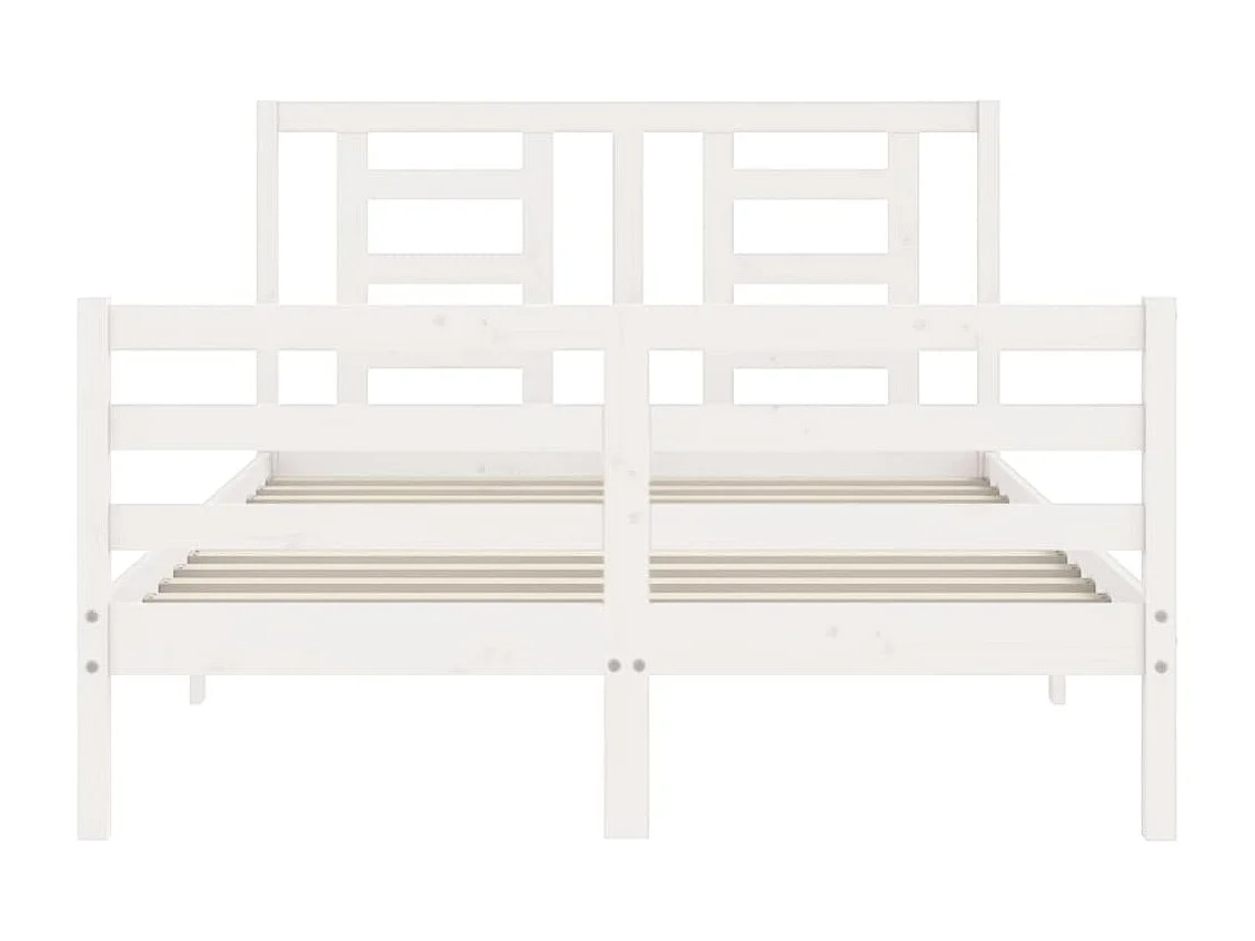 Lit simple | Lit adulte, enfant | Cadre de lit blanc 120x200 cm bois massif