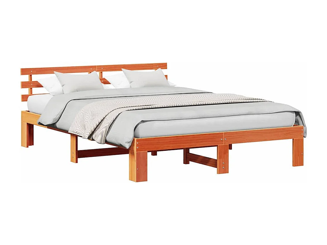 Lit double | Lit adulte | Cadre de lit Marron 150x200 cm Bois de pin massif