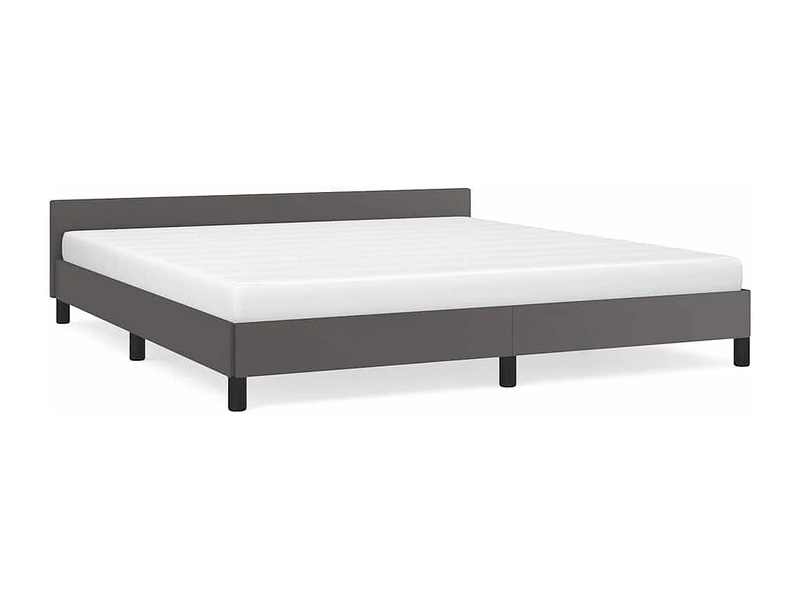 Lit double | Lit adulte | Cadre de lit avec tête de lit gris 180x200 cm