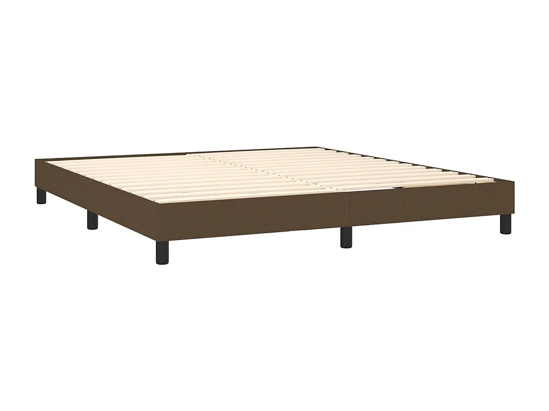 Lit double | Lit adulte | Cadre de lit marron foncé 180x200 cm tissu