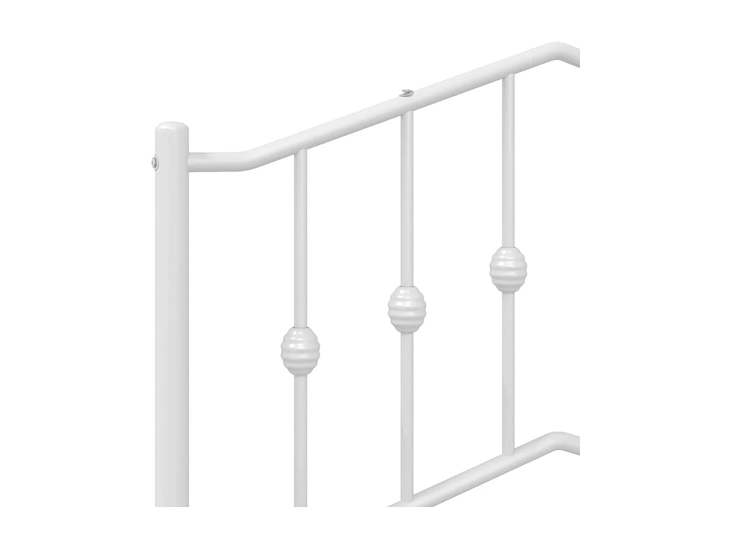 Lit double | Lit adulte | Cadre de lit métal et pied de lit blanc 193x203 cm