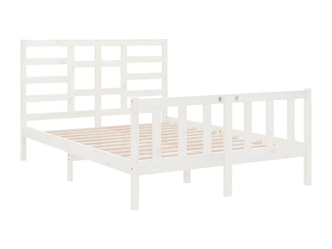 Lit simple | Lit adulte, enfant | Cadre de lit blanc bois massif 120x190 cm