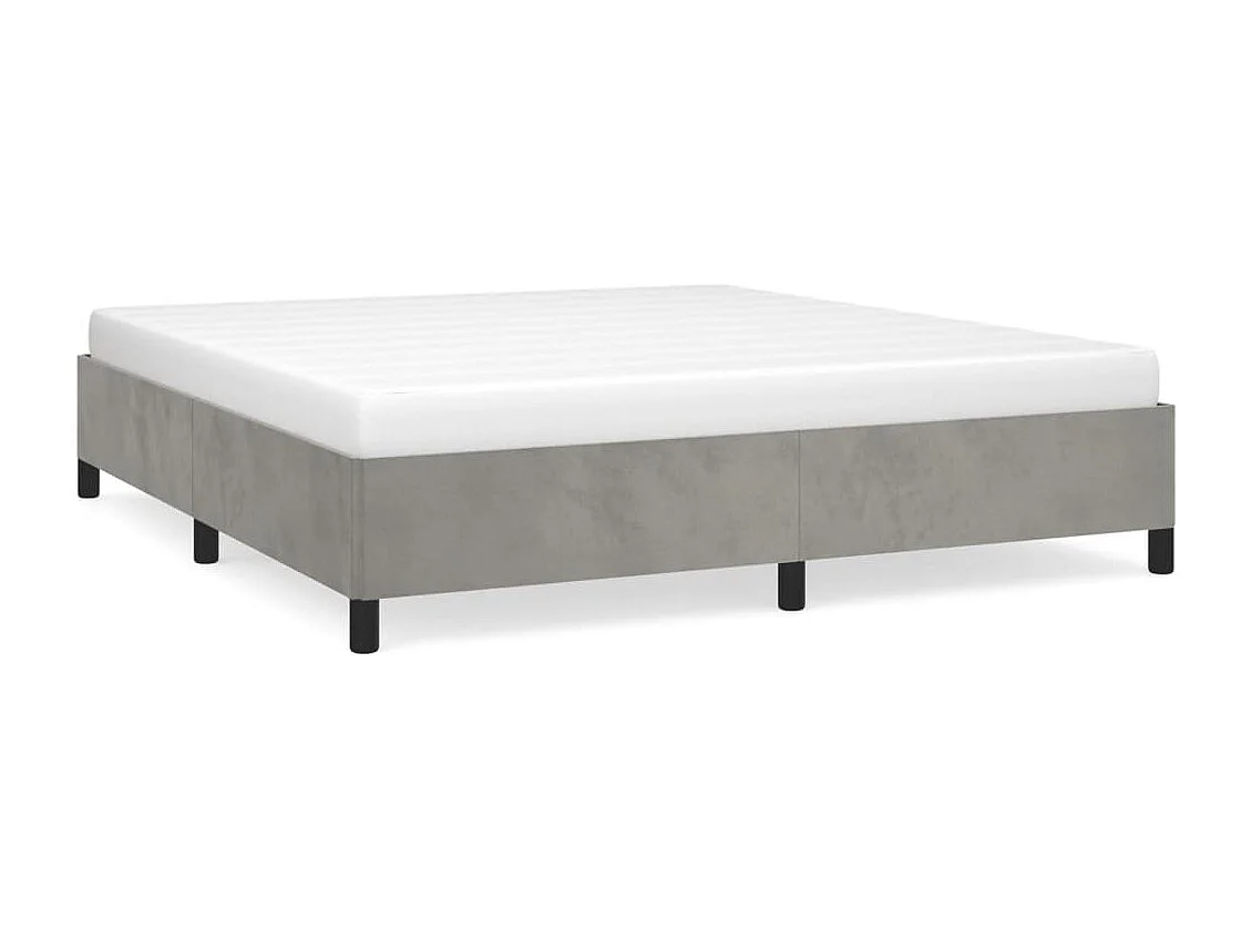 Lit double | Lit adulte | Cadre de lit gris clair 160x200 cm velours