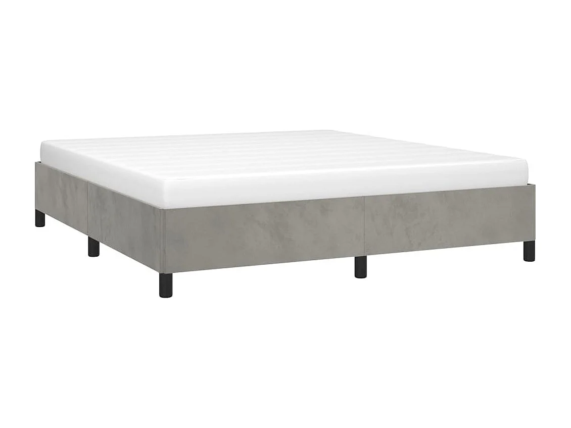 Lit double | Lit adulte | Cadre de lit gris clair 160x200 cm velours