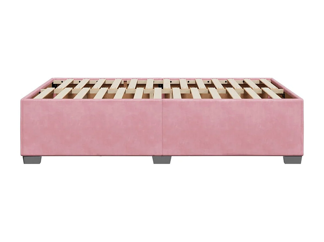 Lit simple | Lit adulte, enfant | Cadre de lit rose 120x190 cm velours