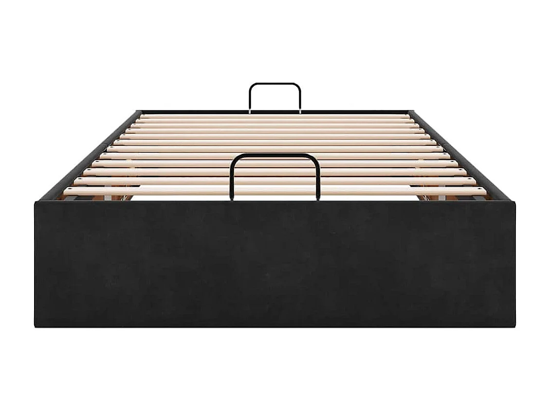 Lit simple | Lit adulte, enfant | Cadre de lit ottoman noir 80x200 cm velours