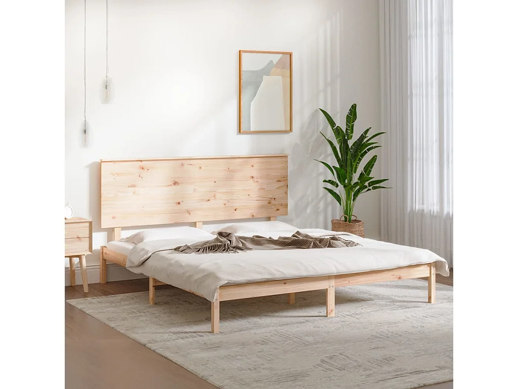 Lit double | Lit adulte | Cadre de lit 160x200 cm bois massif de pin