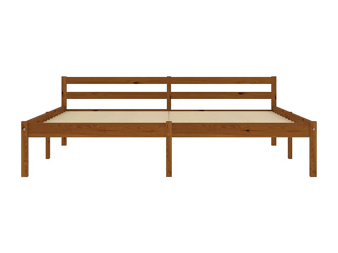 Lit double | Lit adulte | Cadre de lit marron miel bois massif pin 180x200cm