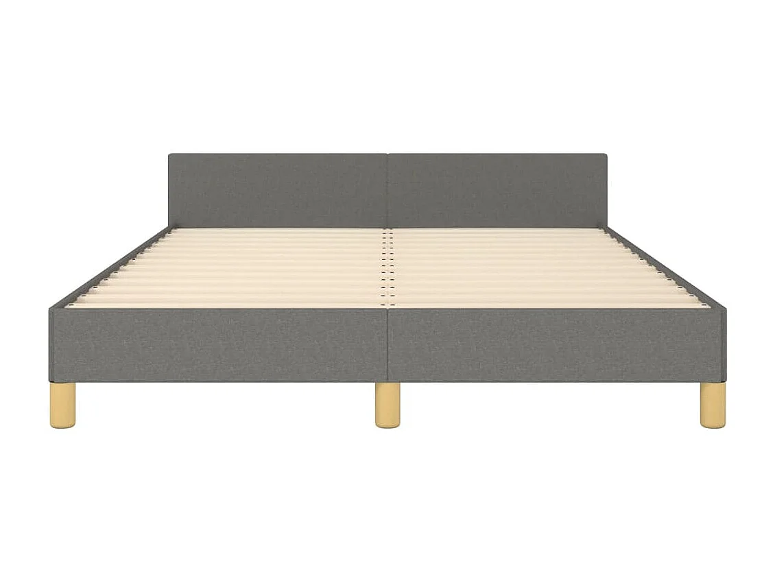 Lit double | Lit adulte | Cadre de lit gris foncé 140x190 cm tissu