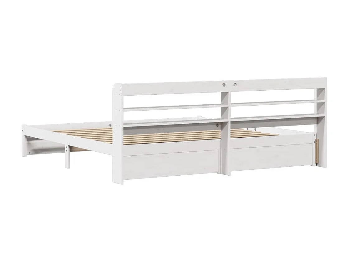 Letto per adulti | Letto matrimoniale | Giroletto con Testiera senza Materasso Bianco 200x200 cm