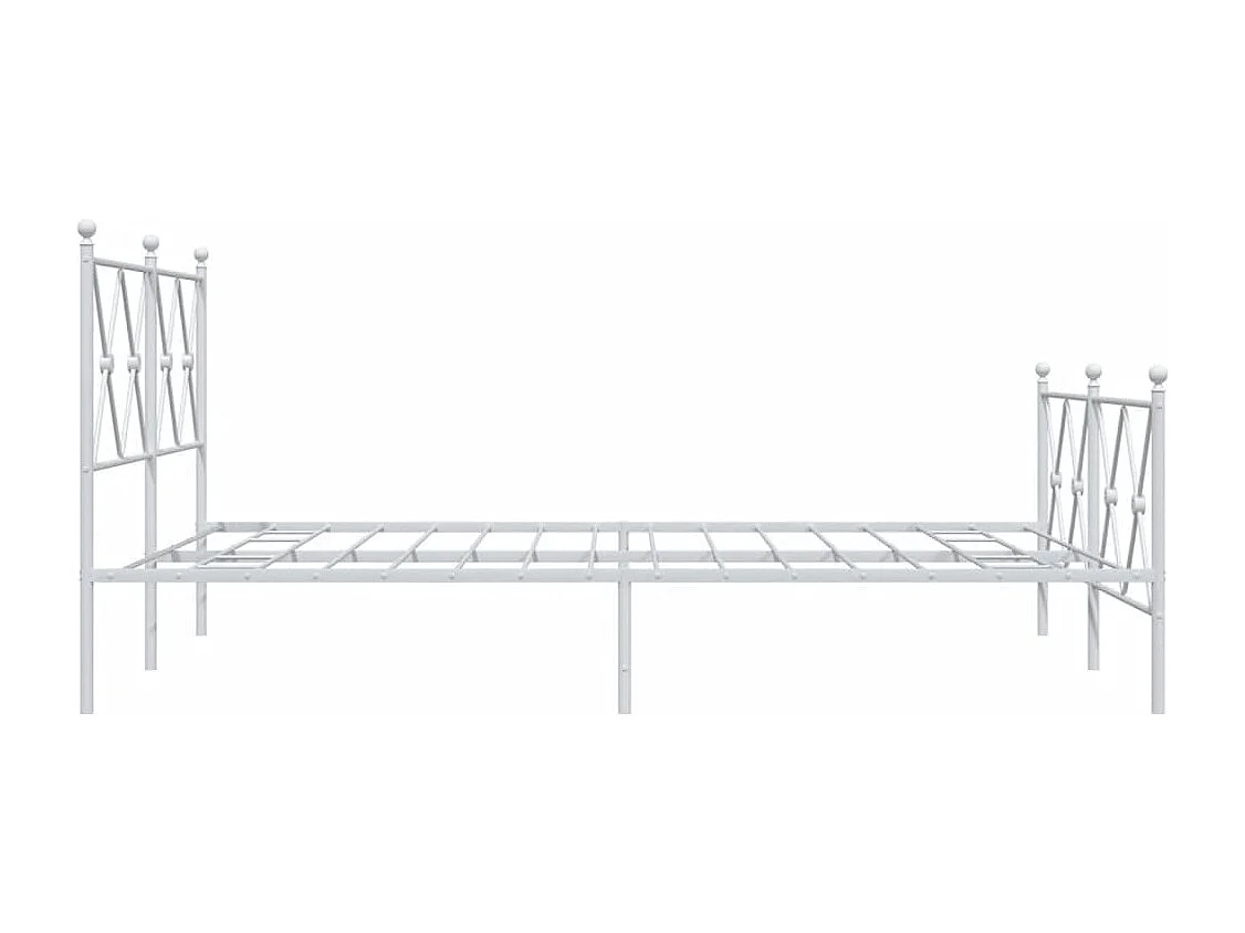Lit double | Lit adulte | Cadre de lit métal et pied de lit blanc 140x190 cm