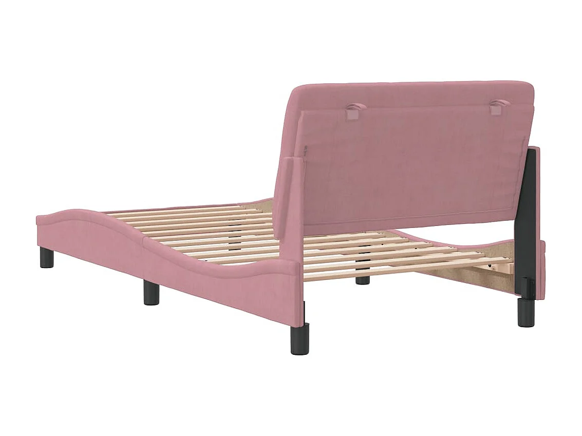 Lit simple | Lit adulte, enfant | Cadre de lit rose 100x200 cm velours