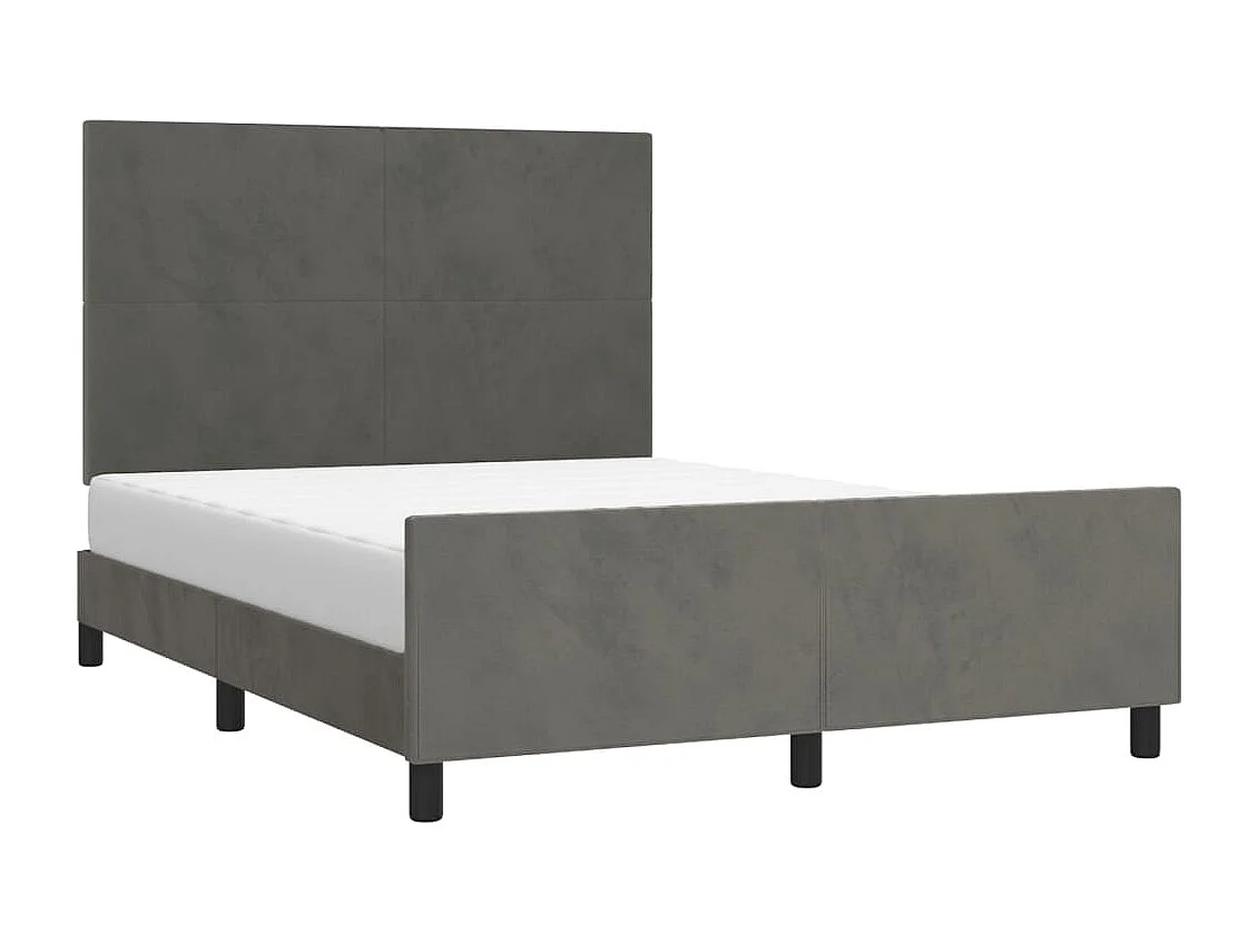 Lit double | Lit adulte | Cadre de lit gris foncé 140x190 cm velours