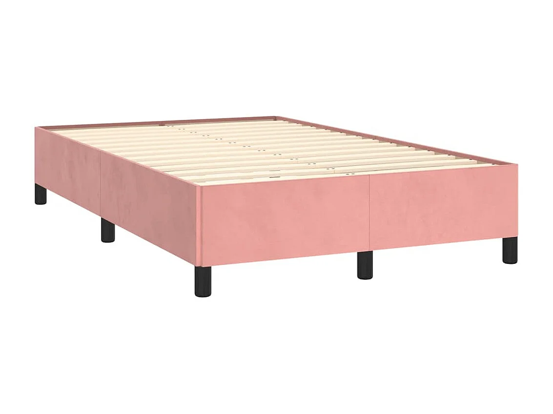 Lit simple | Lit adulte, enfant | Cadre de lit rose 120x190 cm velours