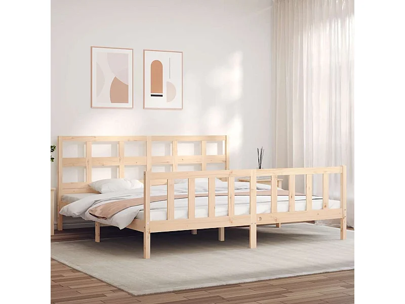 Lit double | Lit adulte | Cadre de lit 200x200 cm bois massif de pin