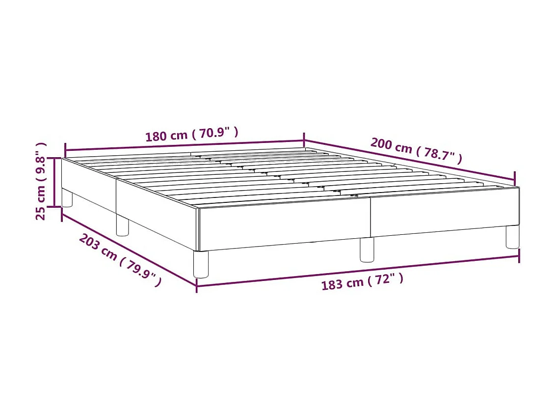 Lit double | Lit adulte | Cadre de lit taupe 180x200 cm tissu