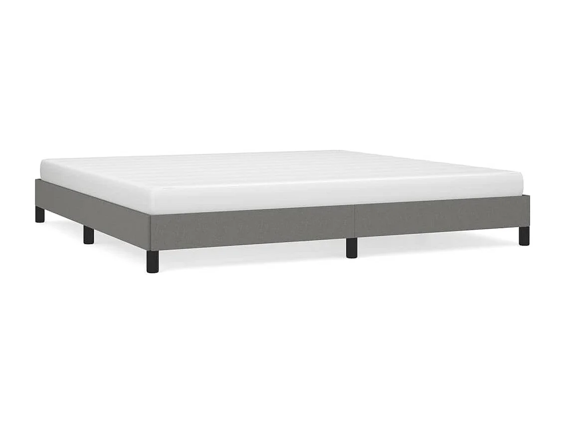 Lit double | Lit adulte | Cadre de lit gris foncé 200x200 cm tissu