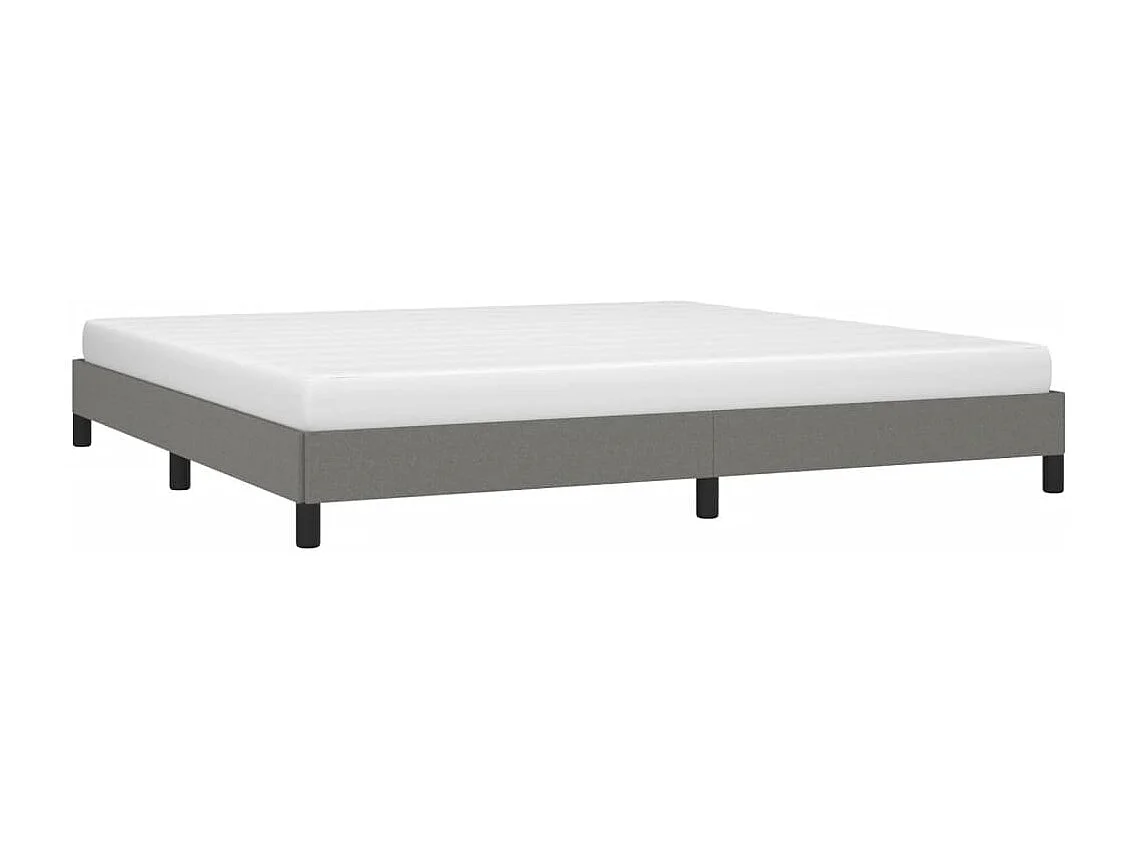 Lit double | Lit adulte | Cadre de lit gris foncé 200x200 cm tissu