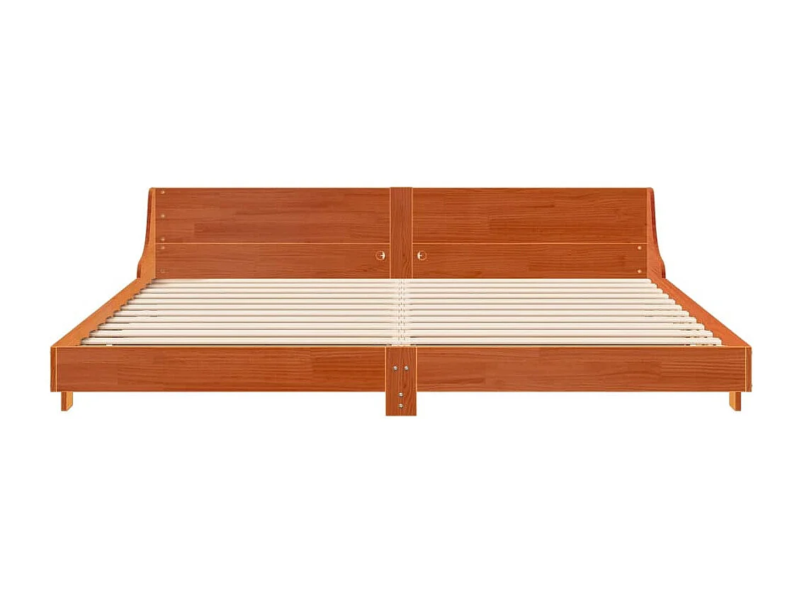 Lit double | Lit adulte | Cadre de lit cire marron 200x200cm bois pin massif