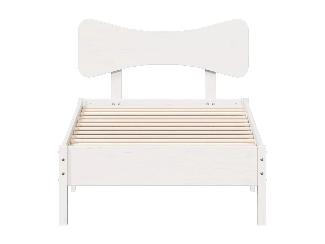 Lit simple | Lit adulte, enfant | Cadre de lit blanc 100x200 cm bois de pin massif