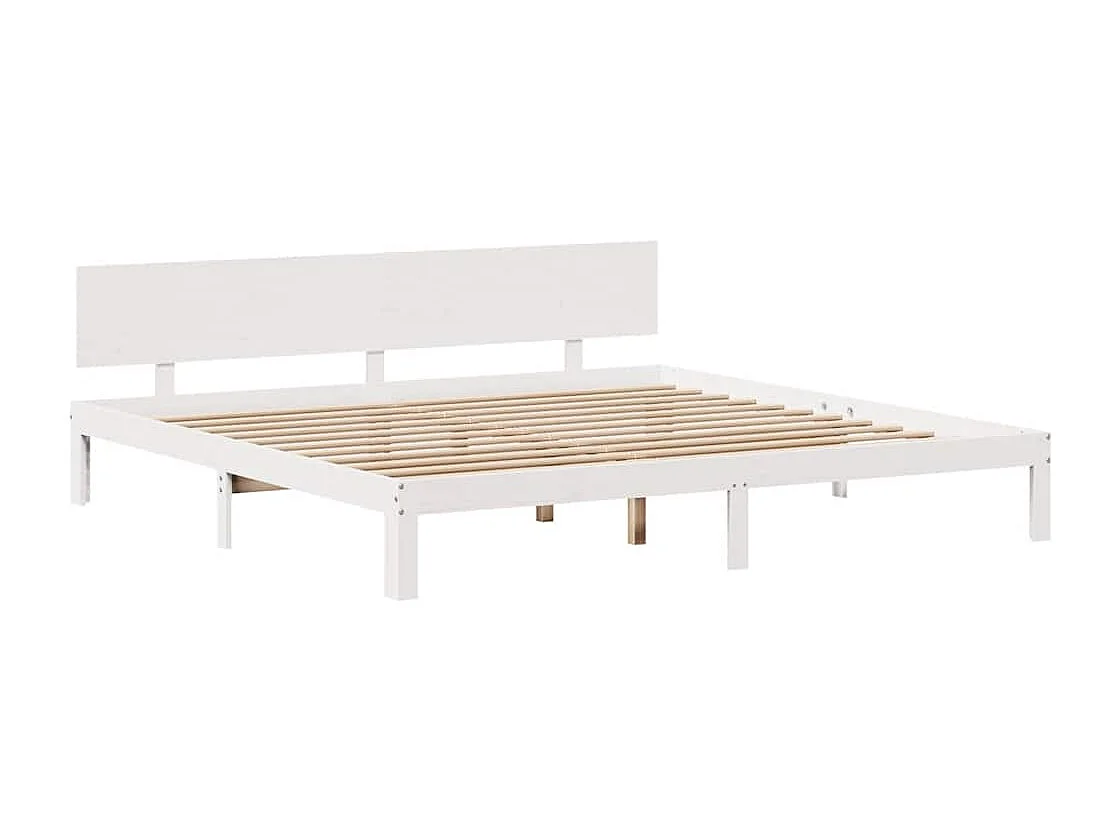 Letto per adulti | Letto matrimoniale | Giroletto con Cassetti Bianco 180x200 cm Legno Massello di Pino