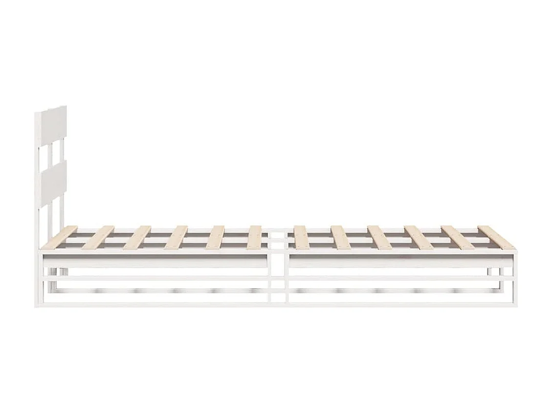 Lit simple | Lit adulte, enfant | Cadre de lit blanc 75x190 cm bois de pin massif