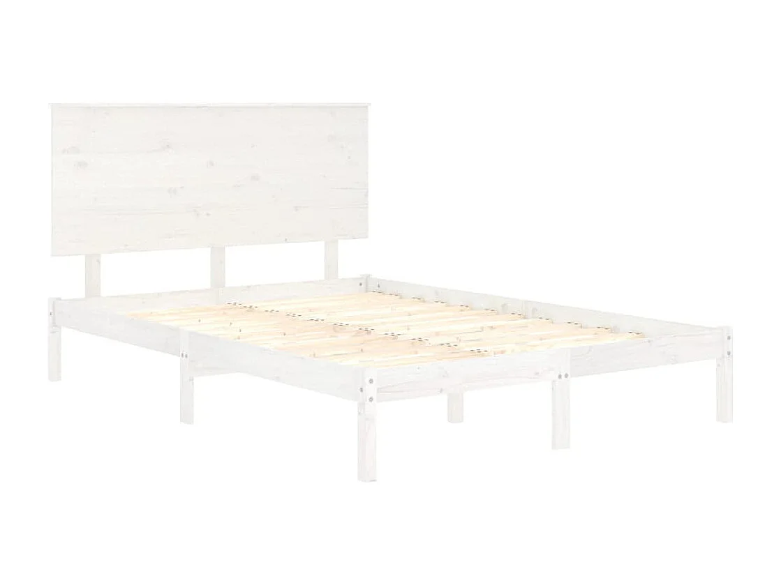 Lit simple | Lit adulte, enfant | Cadre de lit blanc 120x190 cm bois massif