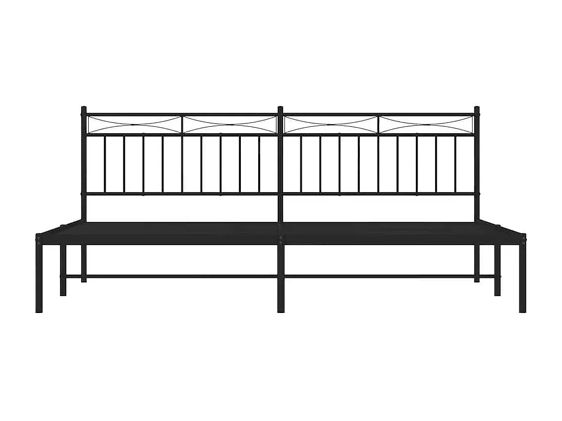 Lit double | Lit adulte | Cadre de lit métal avec tête de lit noir 193x203cm