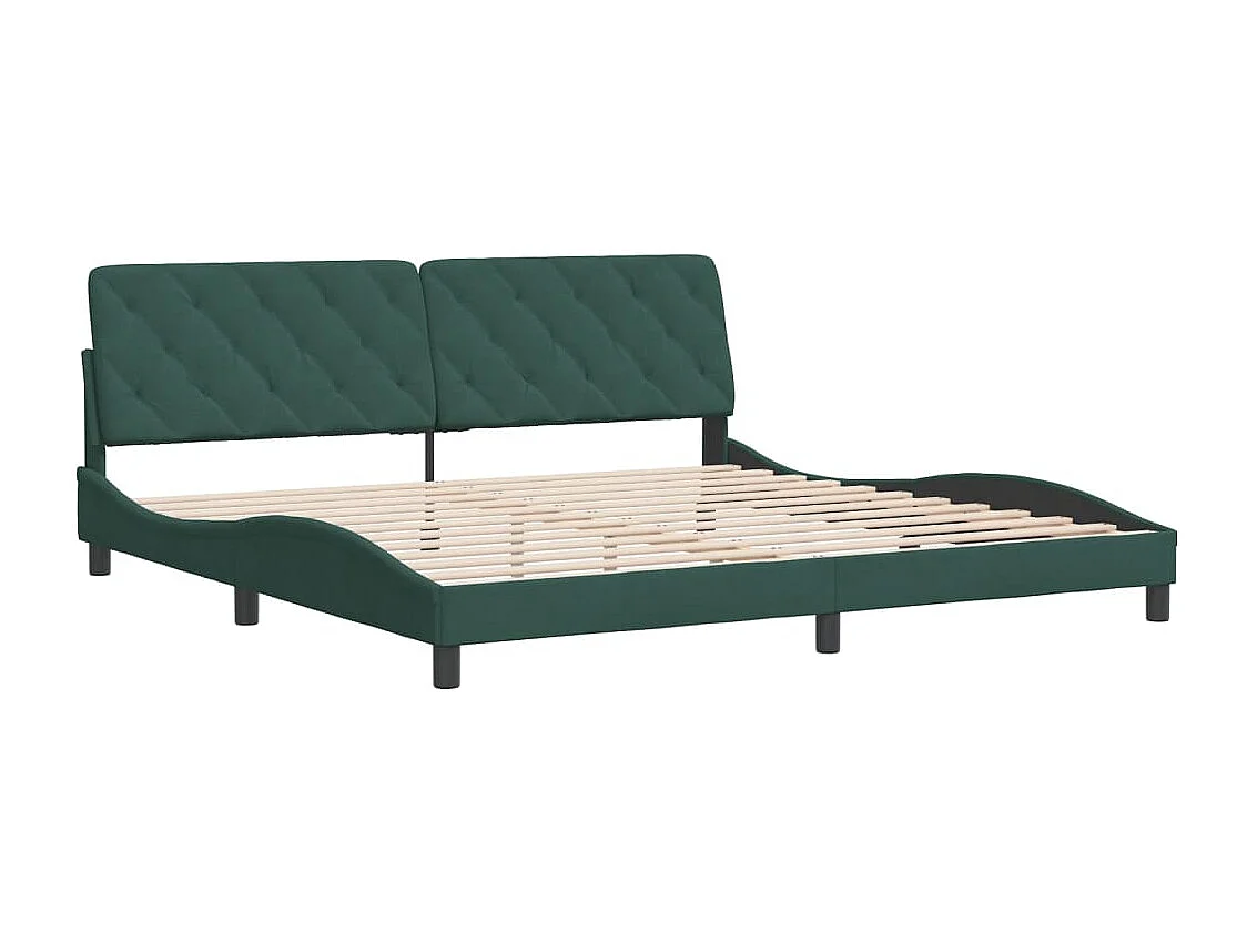 Letto per adulti | Letto matrimoniale | Giroletto senza Materasso Verde Scuro 200x200 cm in Velluto