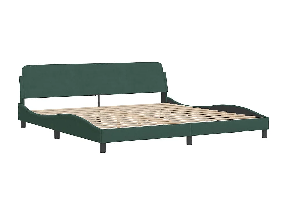 Letto per adulti | Letto matrimoniale | Giroletto senza Materasso Verde Scuro 200x200 cm in Velluto
