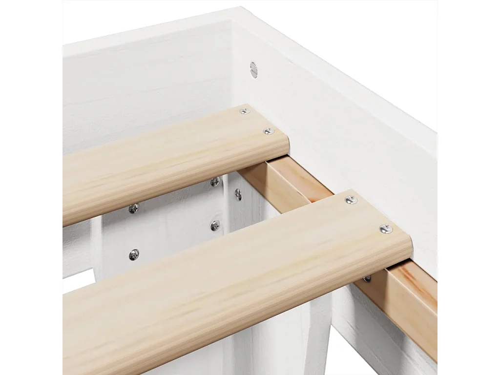 Letto per adulti | Letto matrimoniale | Giroletto senza Materasso Bianco 200x200 cm Legno Massello Pino