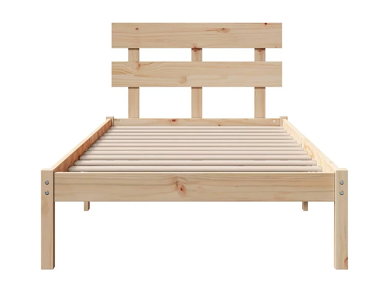 Lit simple | Lit adulte, enfant | Cadre de lit Marron 75x190 cm Bois de pin massif