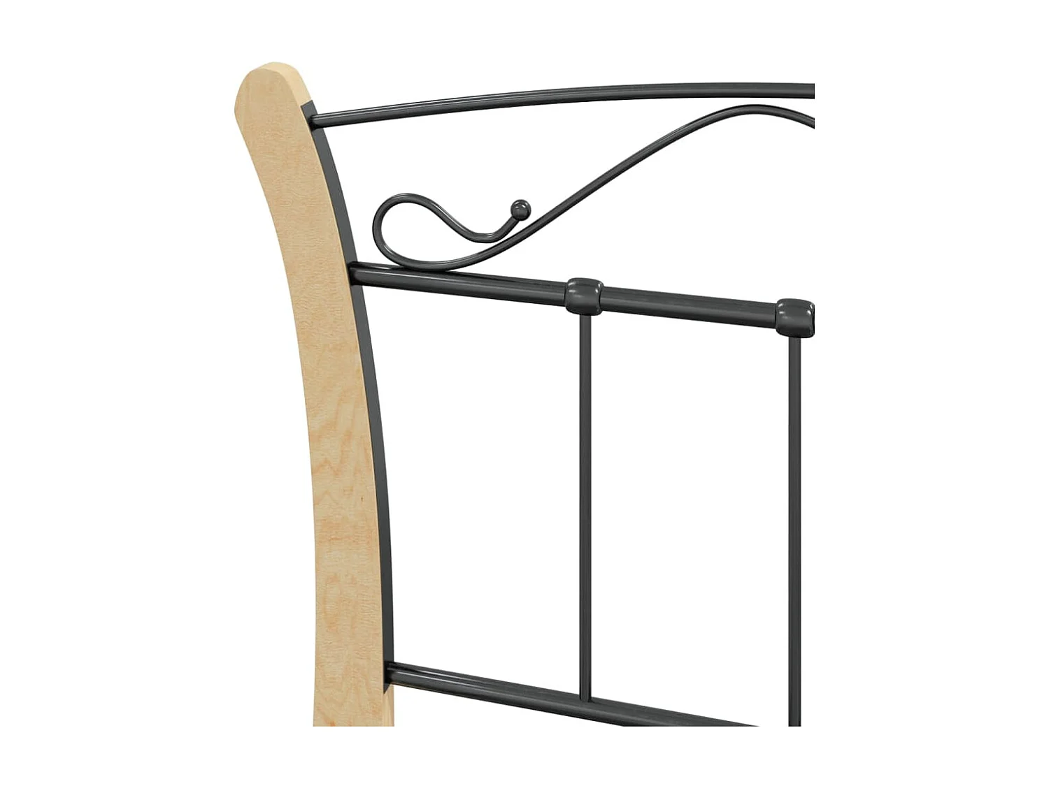 Lit simple | Lit adulte, enfant | Cadre de lit noir métal 90x200 cm