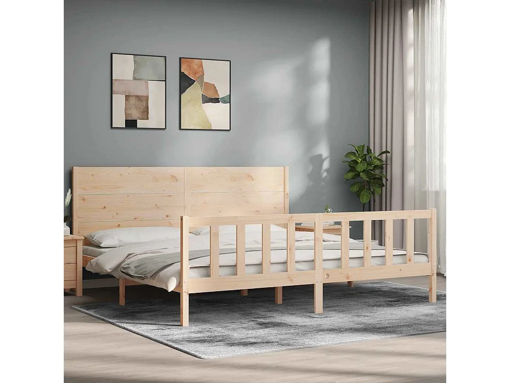 Lit double | Lit adulte | Cadre de lit 200x200 cm bois massif de pin
