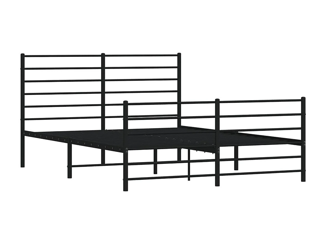 Lit double | Lit adulte | Cadre de lit métal avec pied de lit noir 160x200cm