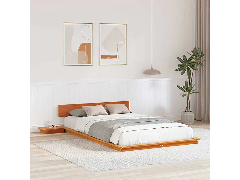 Lit double | Lit adulte | Cadre de lit Marron 140x190 cm bois