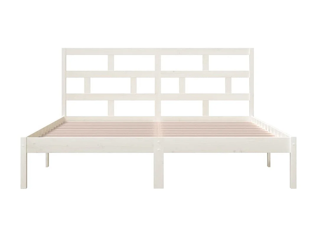 Lit double | Lit adulte | Cadre de lit blanc bois massif 180x200 cm