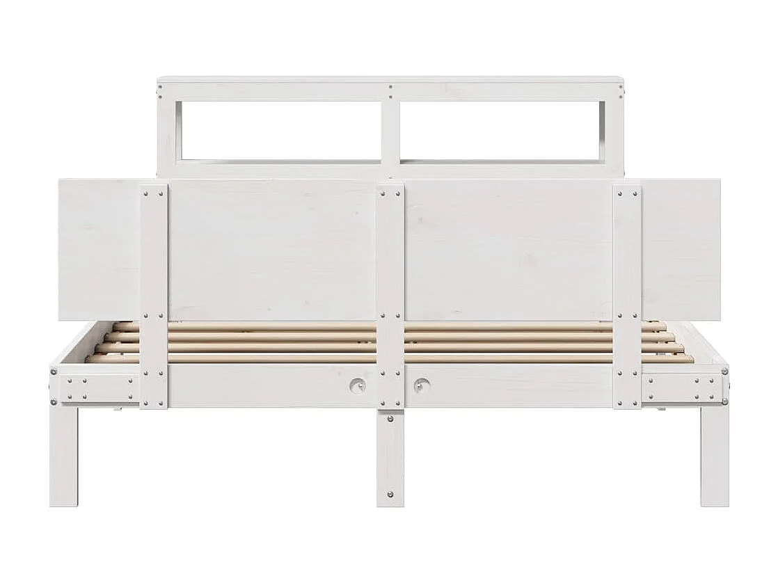Lit double | Lit adulte | Cadre de lit avec tête de lit blanc 150x200 cm