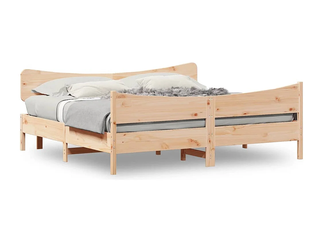 Lit double | Lit adulte | Cadre de lit 200x200 cm bois massif de pin