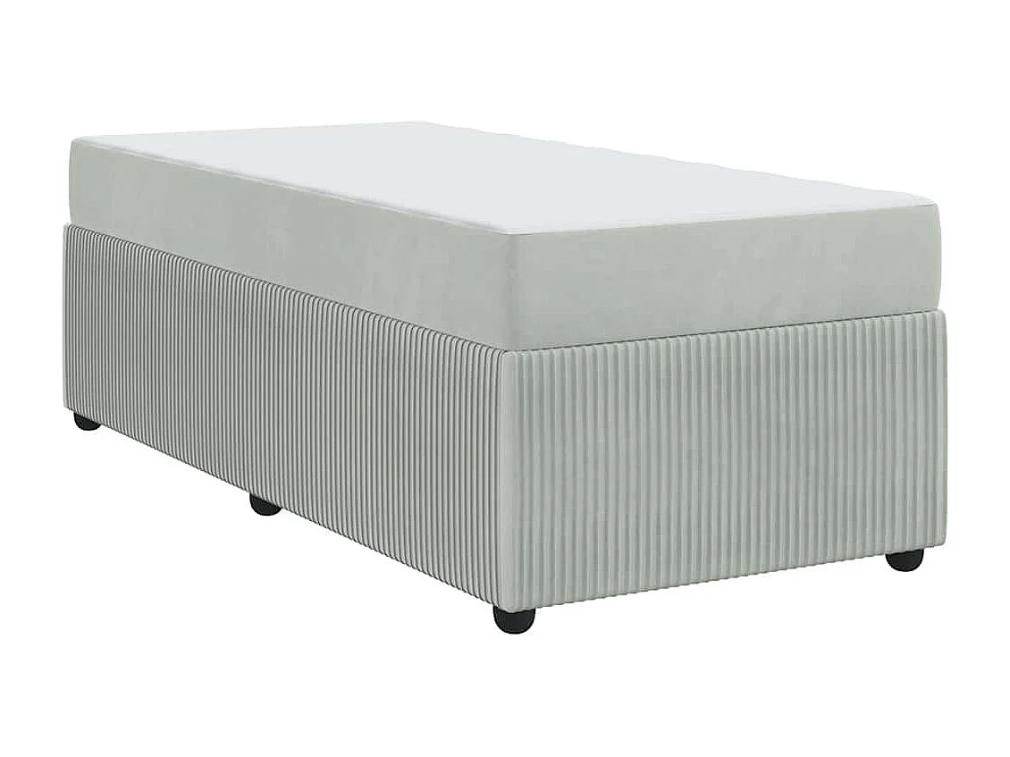 Lit simple | Lit adulte, enfant | Cadre de lit avec matelas Gris clair 100x200 cm Velours