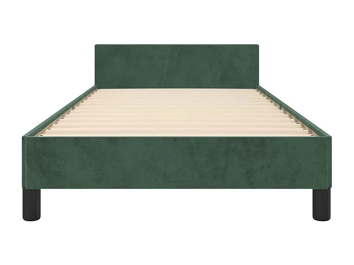 Lit simple | Lit adulte, enfant | Cadre de lit vert foncé 100x200 cm velours