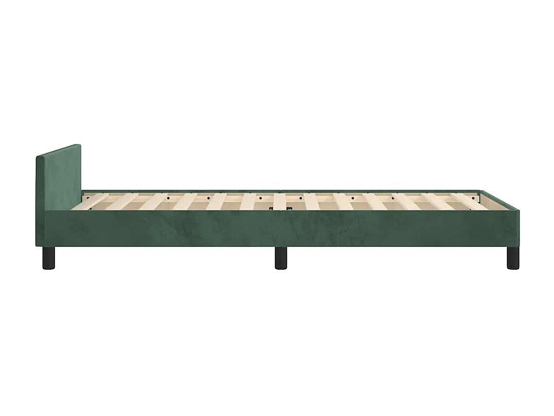 Lit simple | Lit adulte, enfant | Cadre de lit vert foncé 100x200 cm velours