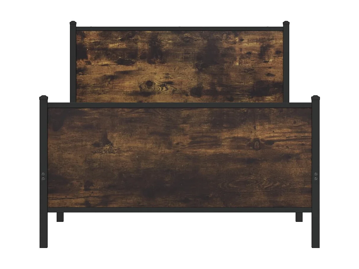 Lit simple | Lit adulte, enfant | Cadre de lit en métal chêne fumé 107x203 cm