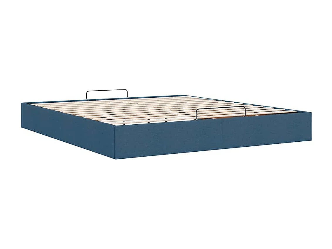 Lit double | Lit adulte | Cadre de lit ottoman bleu 160x200 cm tissu