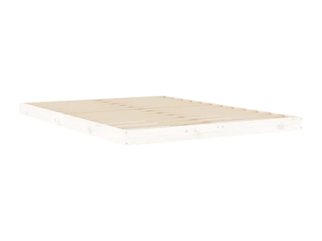 Lit double | Lit adulte | Cadre de lit blanc 135x190 cm bois de pin massif
