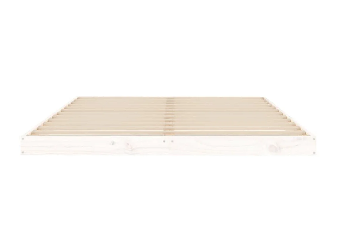 Lit double | Lit adulte | Cadre de lit blanc 135x190 cm bois de pin massif