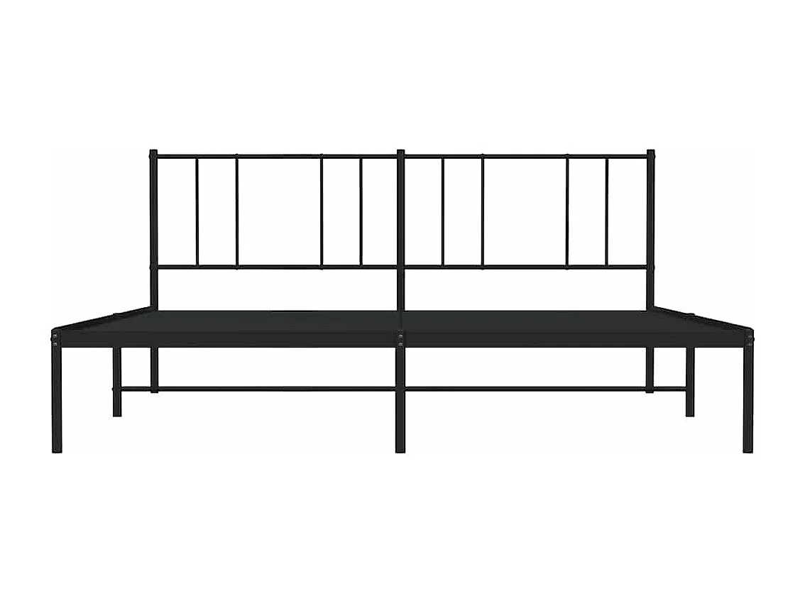 Lit double | Lit adulte | Cadre de lit métal avec tête de lit noir 183x213cm