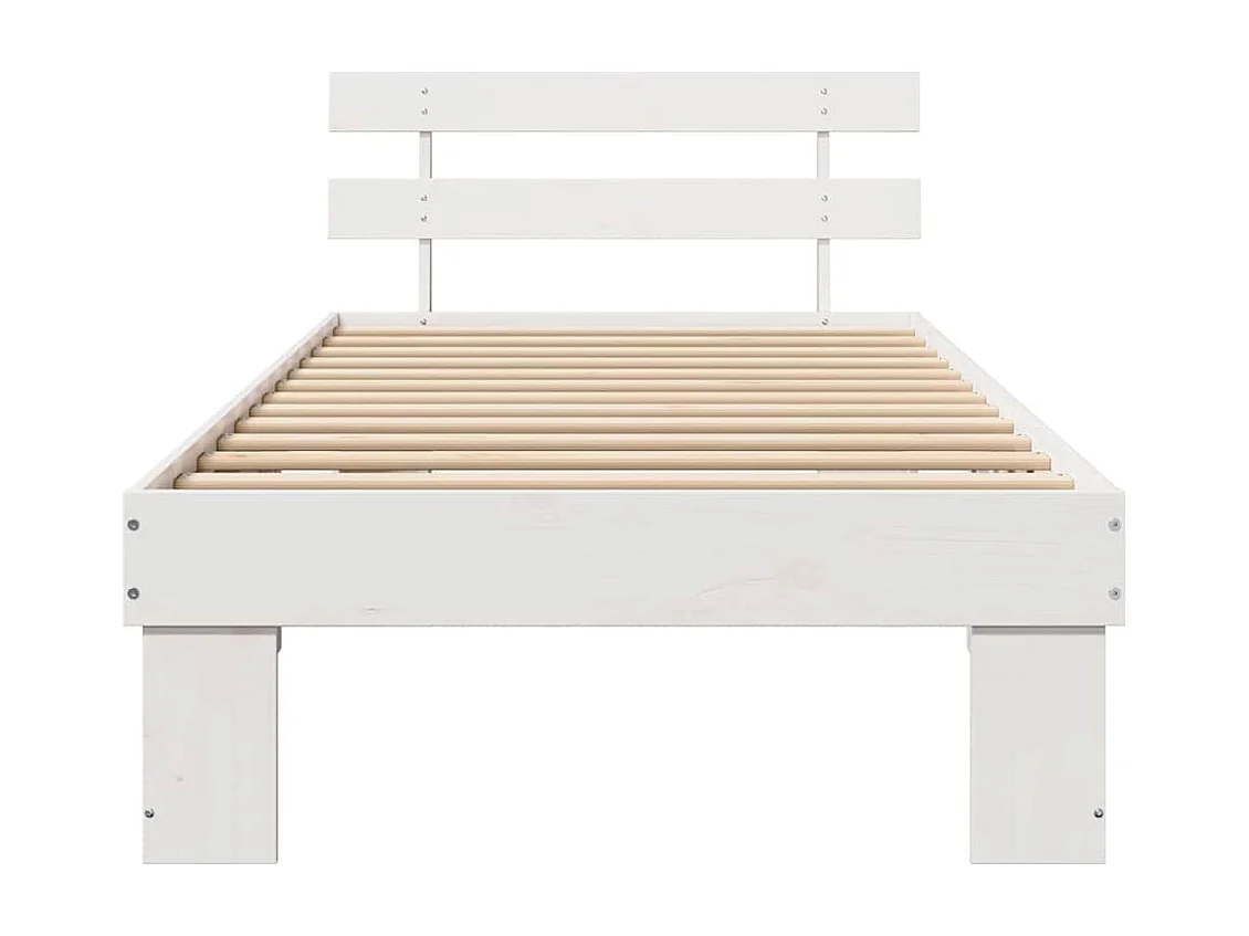 Lit simple | Lit adulte, enfant | Cadre de lit Blanc 90x190 cm Bois de pin massif