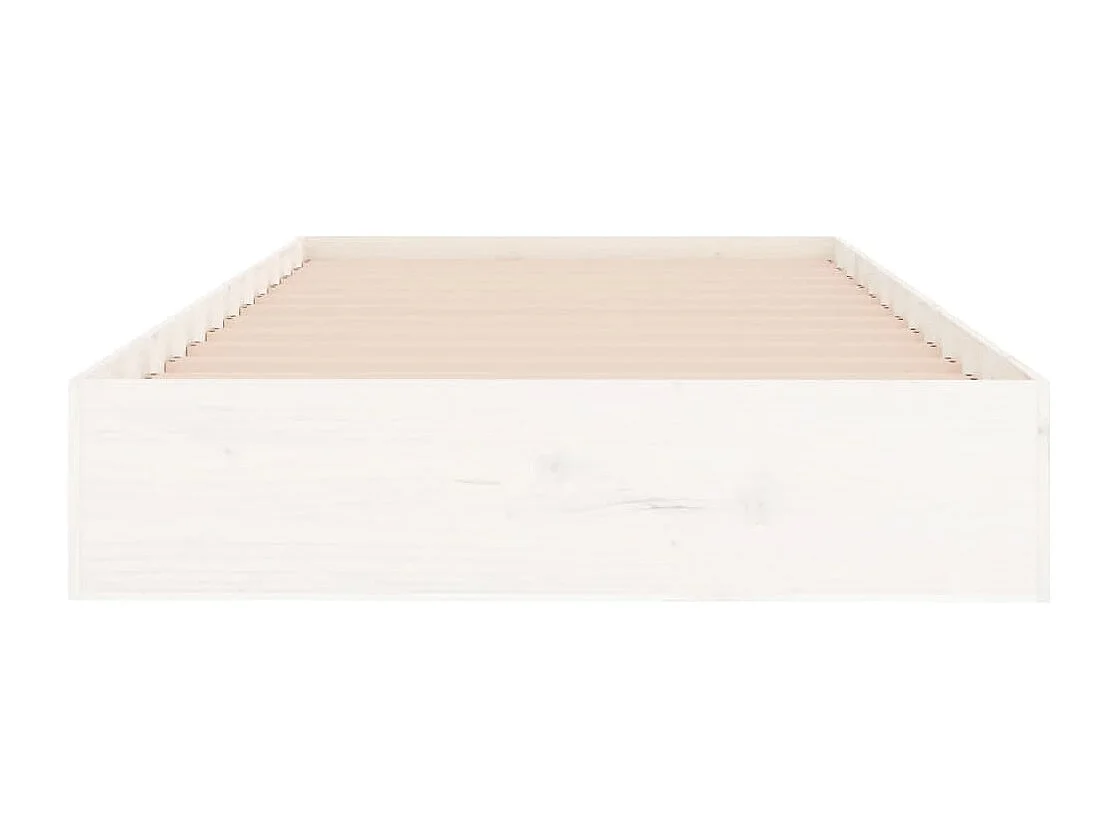 Lit simple | Lit adulte, enfant | Cadre de lit blanc bois massif 100x200 cm
