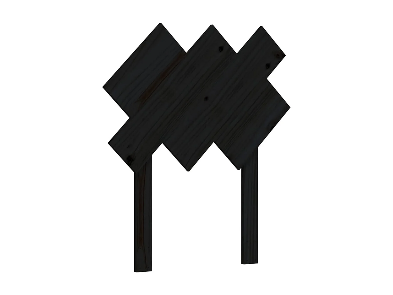 Lit simple | Lit adulte, enfant | Cadre de lit noir bois de pin massif 75x190 cm